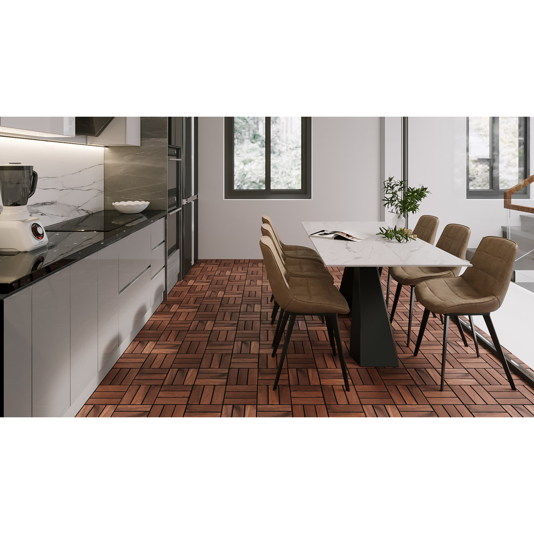 30 Pcs BEEFURNI - 12.1'' x 12.1'' Wood Interlocking Deck Tiles